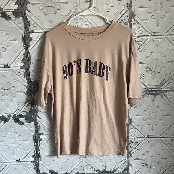 SHEIN Tops - Tan '90s Baby tee